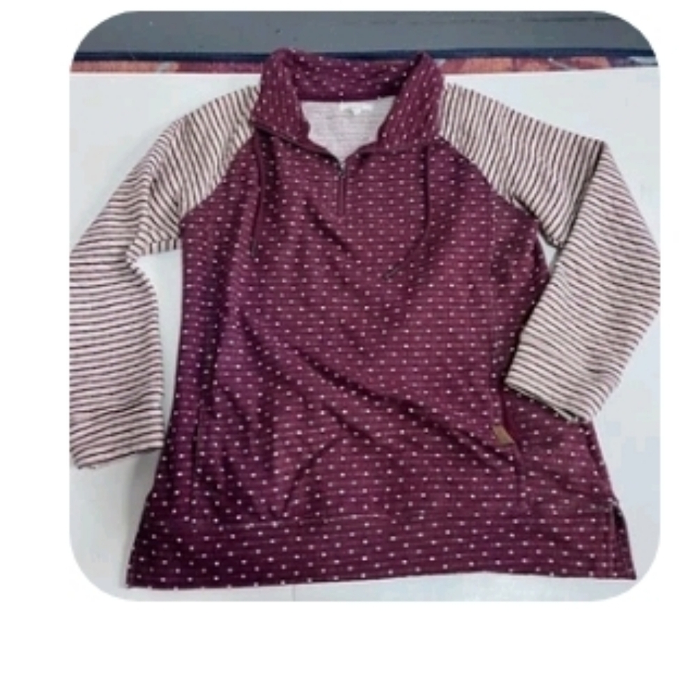 Burgundy Polka Dot Sweatshirt